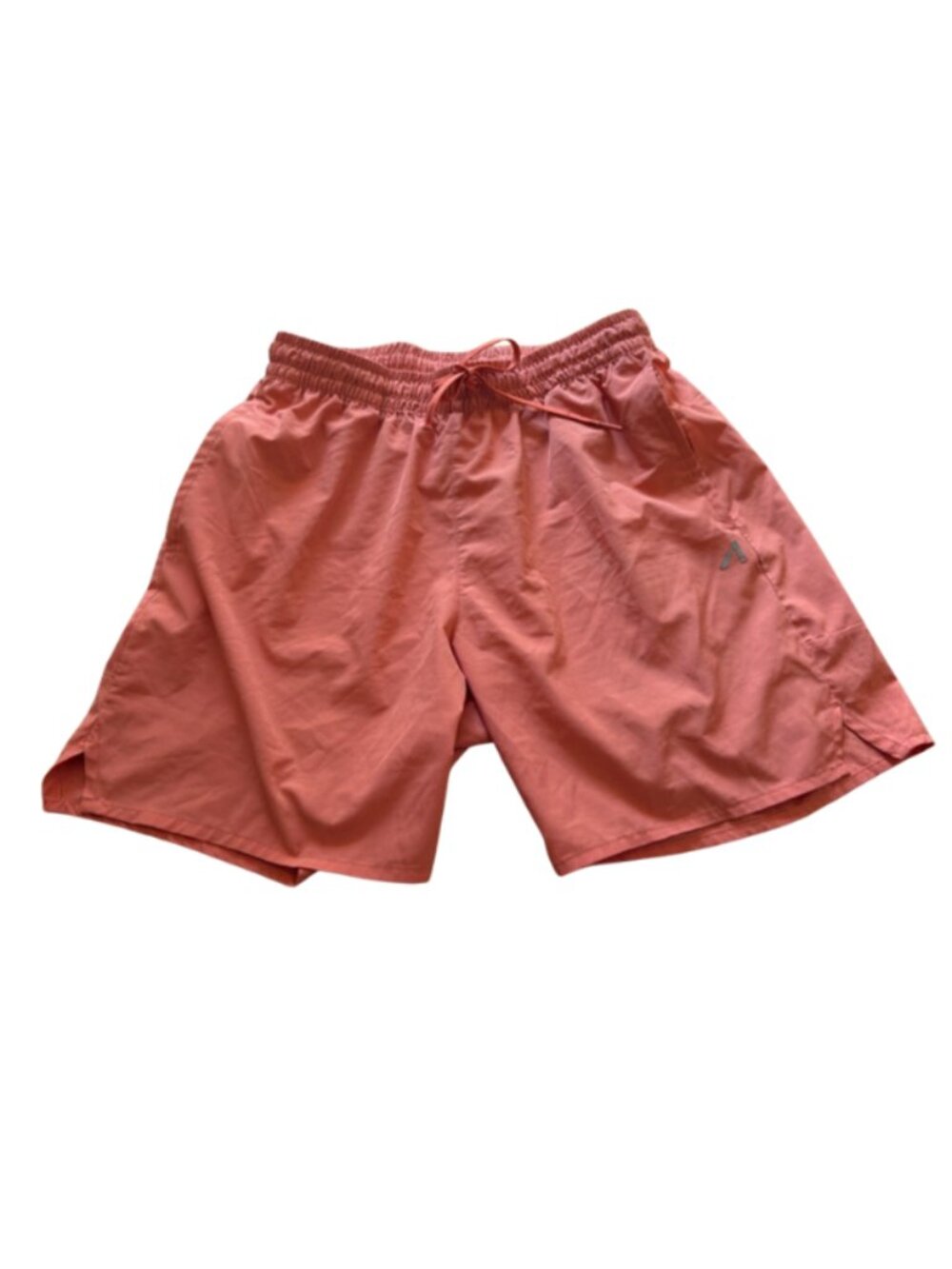 Womens Coral Athletic Shorts Size M Elastic Waist Drawstring Running Gym Pockets